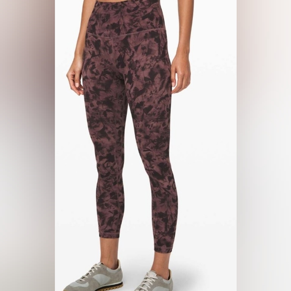 Lululemon Align Pant II 25"Mini Dusk Floral Antique Bark Black - Picture 2 of 4